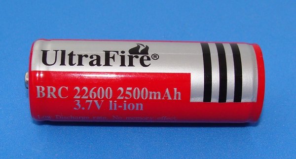 UltraFire Protected BRC 22600 2500mAh 3.7V Akku