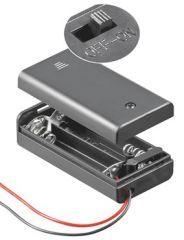 Batteriehalter 2x Mignon "AA" mit AN/AUS Schalter